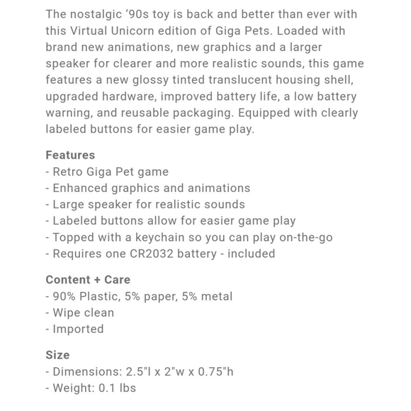 Giga Pets AR Unicorn Virtual Pet Toy - Picture 6 of 6